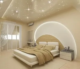 Монтаж натяжного потолка спальни в Электростали