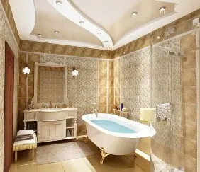 Монтаж натяжного потолка в ванной в Электростали